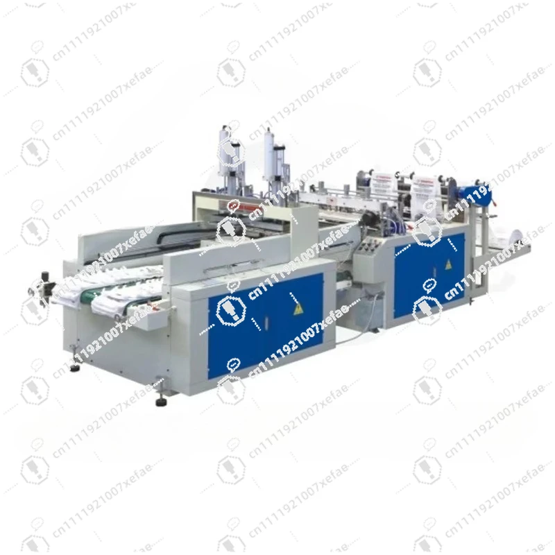 Automatic double-line t-shirt shopping bag making machine