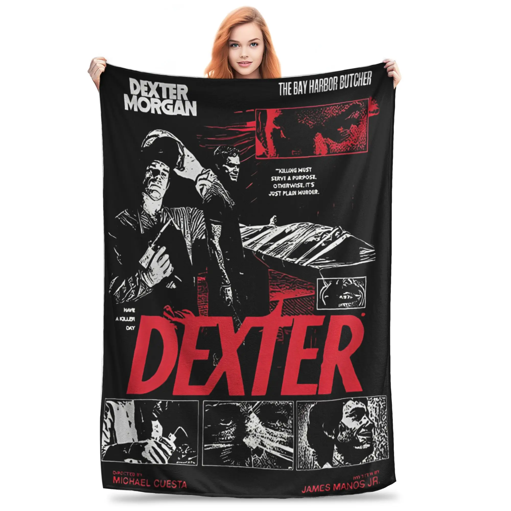 Cozy Dexter Morgan Blanket Stuff Sofa Decorative  Blanket Throw Ultra-Soft Fleece for Outdoor
