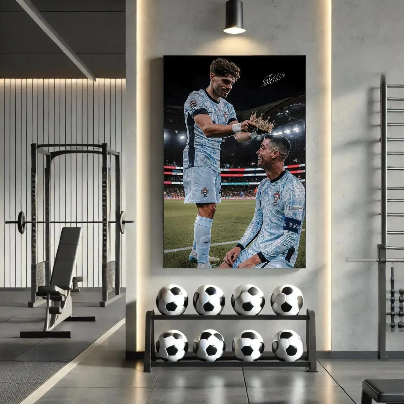 Modern Inspirational Football Wall Art Famous Footballers Canvas Prints Motivational Quotes Suitable for Gym Office Bedroom