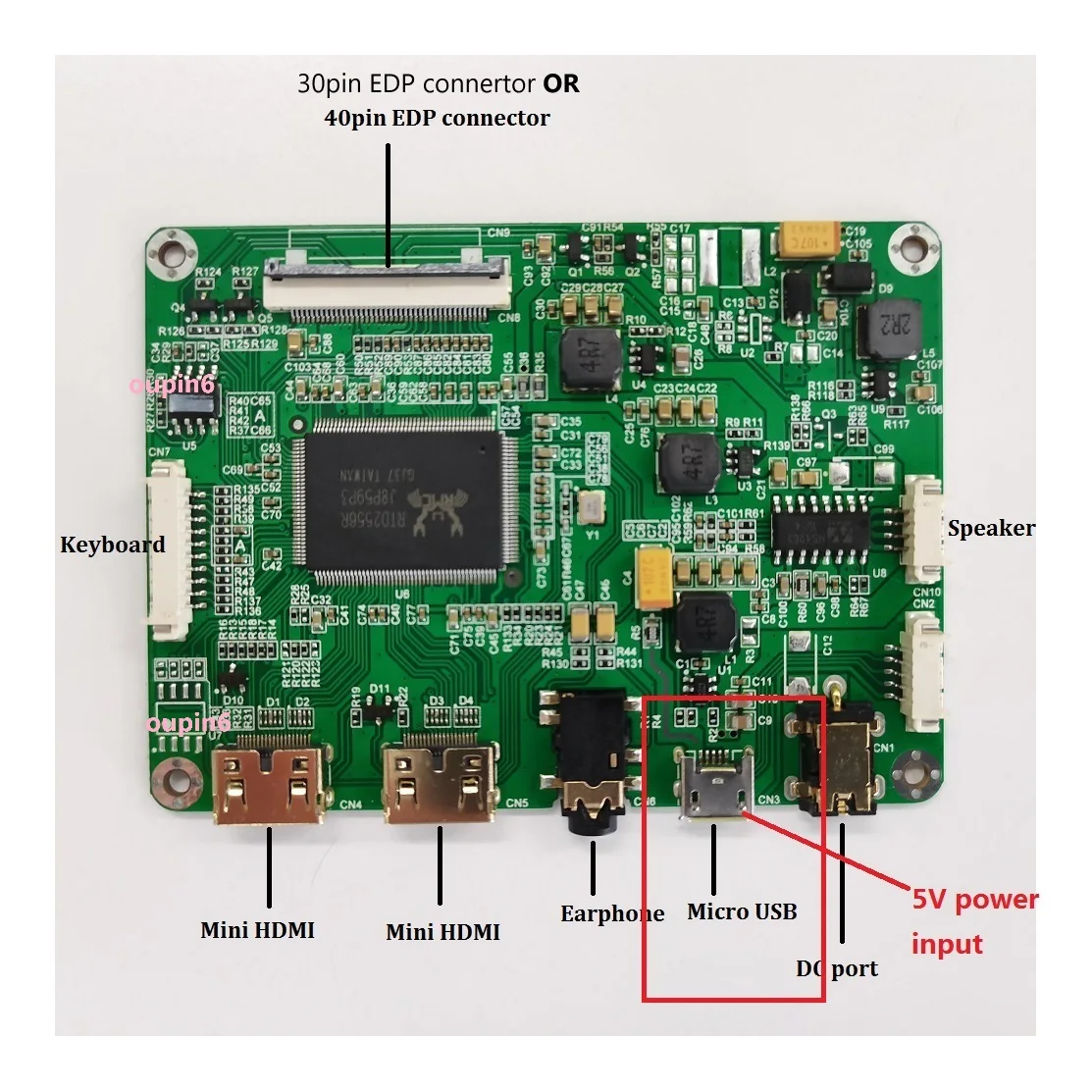 EDP 2 mini HDMI-compatible micro USB Controller Board for B133HTN01.0 B133HTN01.1 B133HTN01.2 B133HTN01.4 1920X1080 LED panel