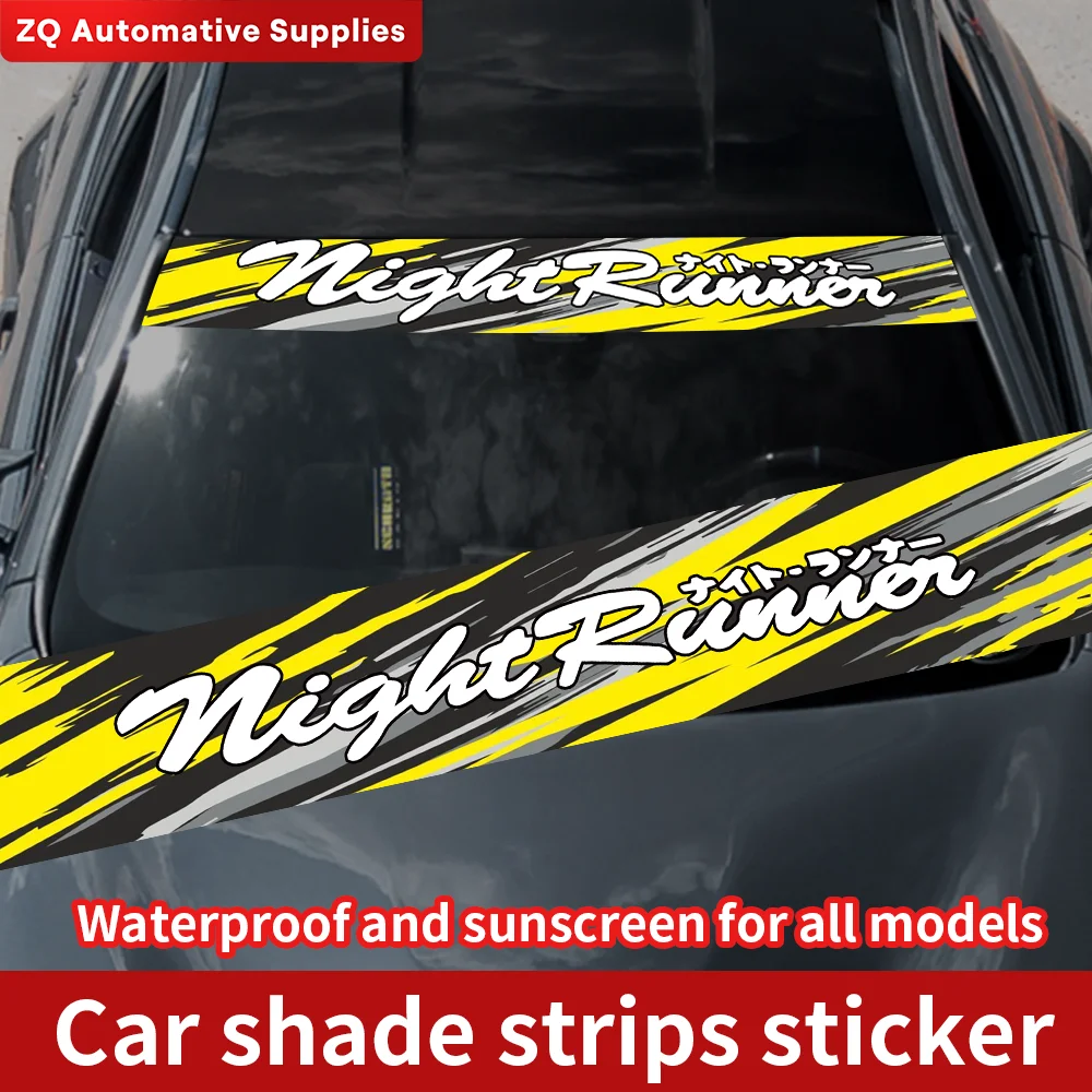 NIGHT RUNNER Car Sunshade Stickers Front and Rear Windshield Window Decals Auto Accessories Waterproof Sunscreen Vinyl Decor