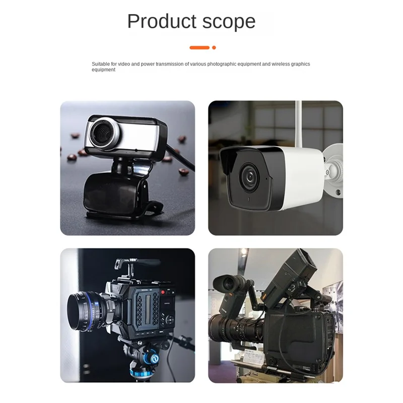 D-TAP Plug to DC Port DC Monitor Supply Cable Spring Power Wire with Lock for BMPC/ATOMOS/BESTVIEW Monitor