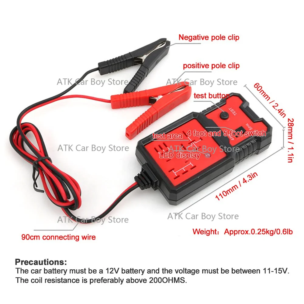 2024 A-ER BJ-707 Automotive Relay Tester 12V Rapid Detection Relay Normal Use Suitable for Automotive Relay Professional Toolbox