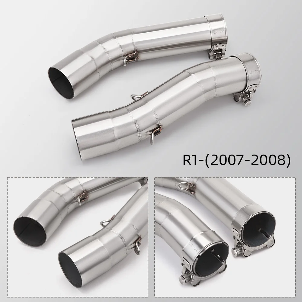 

Motorcycle exhaust system connected to a pair of rod pipes connected to a 51mm bore muffler for Yamaha YZF-R1 2007 - 2008