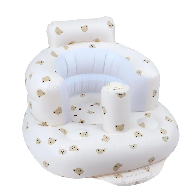 PVC Inflatable Baby Learning Seat Portable Newborn Sitting Trainer Infant Sofa 0-3 Years Old