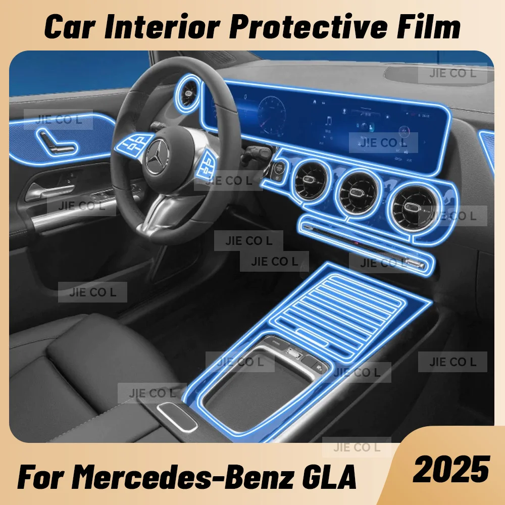 

Для Mercedes Benz GLA 2025, защита от царапин, салон автомобиля, центральная консоль, медиа-приборная панель, навигация, защитная пленка из ТПУ