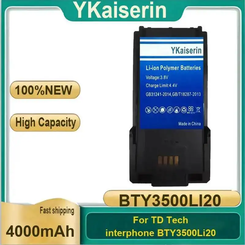 

For TD Tech Interphone Bty3500li20 High Quality Reliable Power Walkie-Talkie Battery 4000Mah