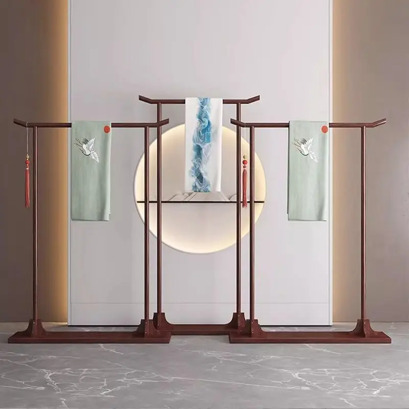 

Chinese hanger Solid wood floor hanger Household bedroom Coat rack Shelf Clothing store Drying rack Hanger