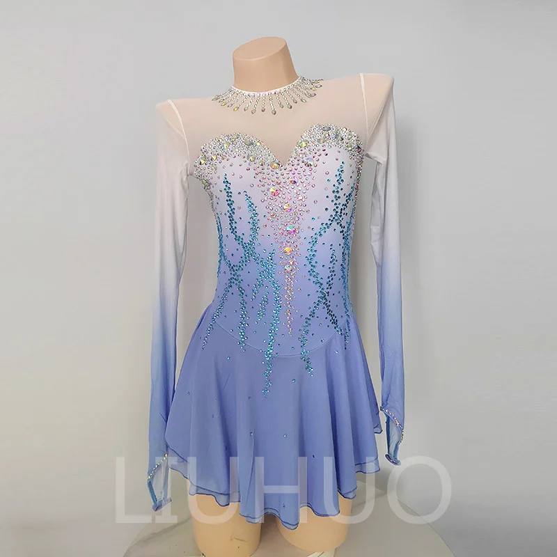 LIUHUO ropa de rendimiento de patinaje artístico, mangas largas personalizadas, ropa de rendimiento para niños