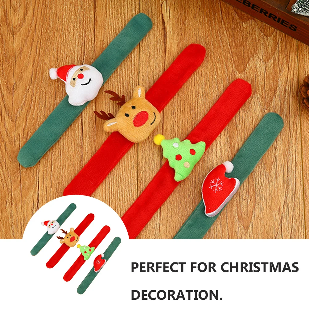 

Набор из 4 креативных рождественских браслетов-слэп с снеговиками, декоративные браслеты для детей, для вечеринок, для разделения групп, рождественские подарки