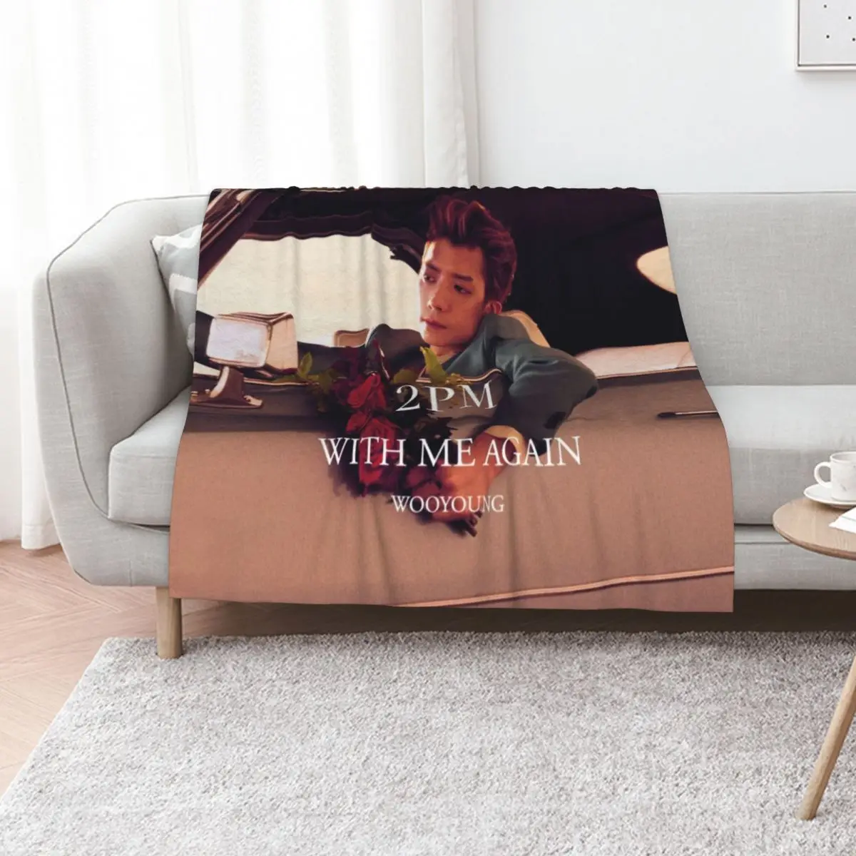 

2PM With Me Again - WOOYOUNG Throw Blanket Camping blankets and throws for sofa cosplay anime Blankets