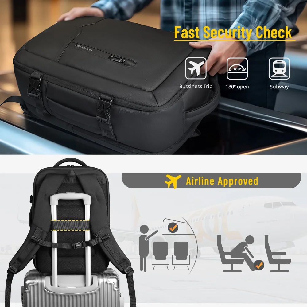 Heroic Knight Travel Men 17.3 Inch Laptop Backpack Luxury Business Carry On Backpack Water Resistant Fashion College Backpack