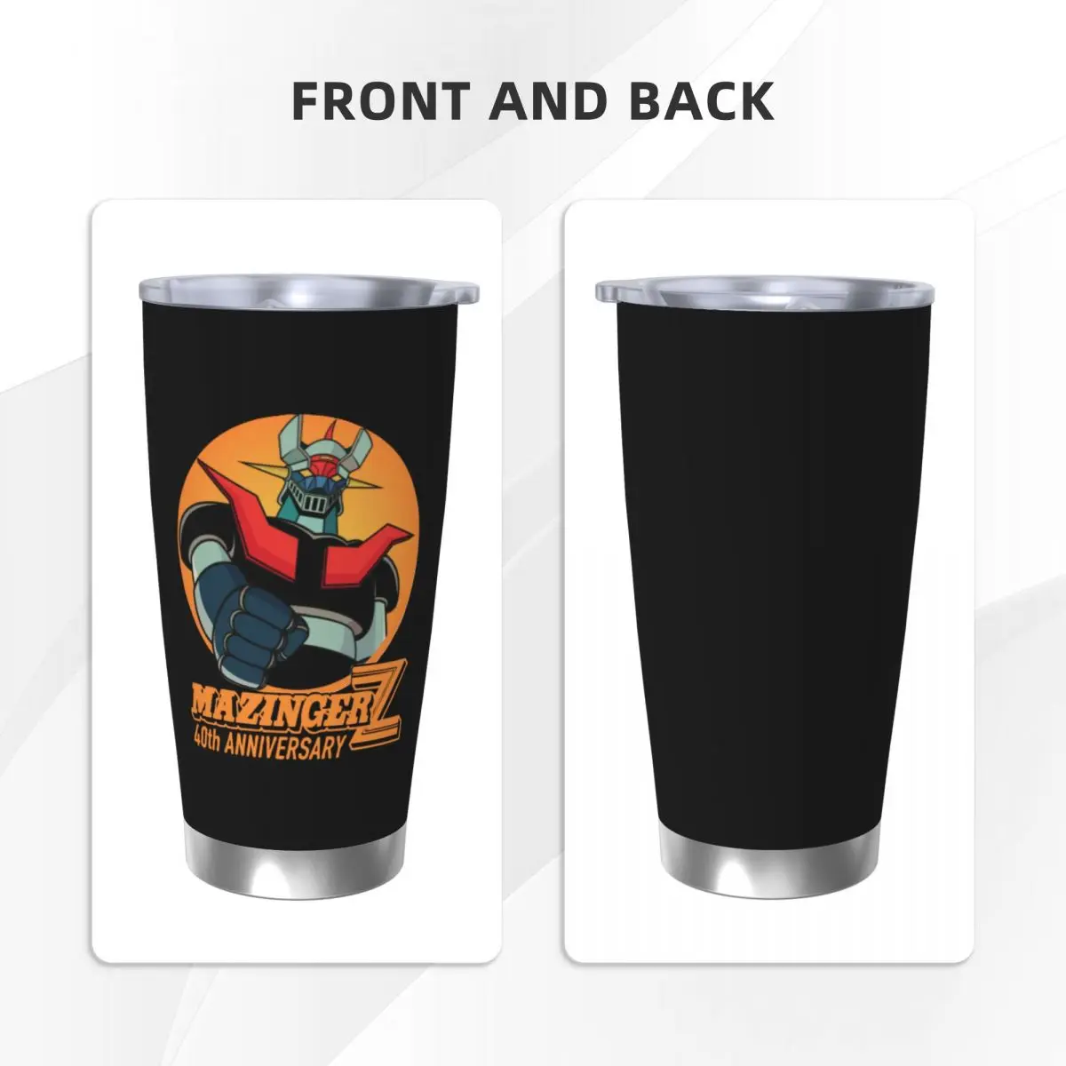 Mazinger Z Goldorak Actarus Tumbler próżniowo izolowany filiżanki do kawy Anime ze słomką kubek Z podwójną ścianką butelką wody, 20oz