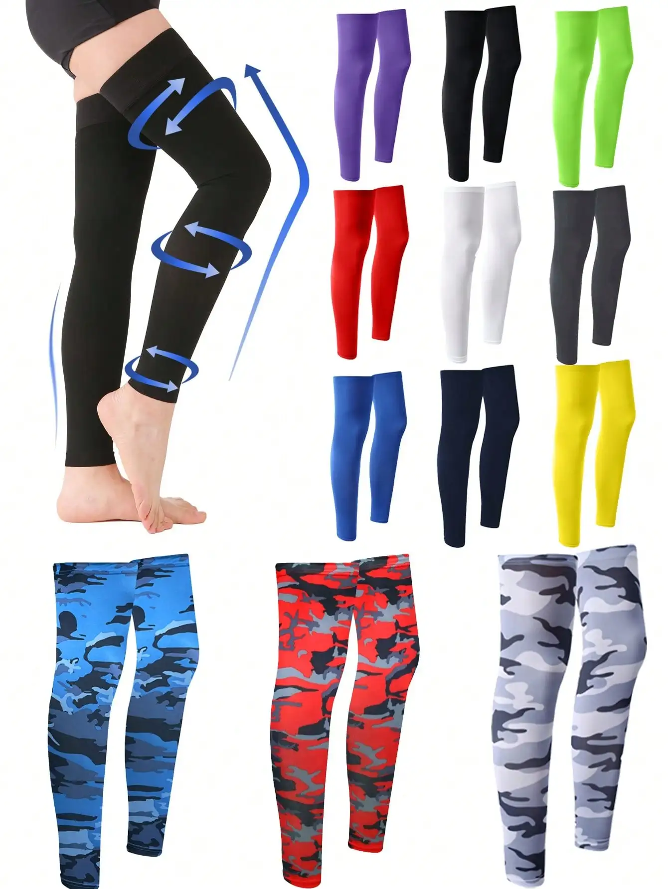 Long Compression Knee Pads SweatWicking Breath Silicone AntiSlip Honeycomb Shock Protection for Basketball Soccer Hiking Running
