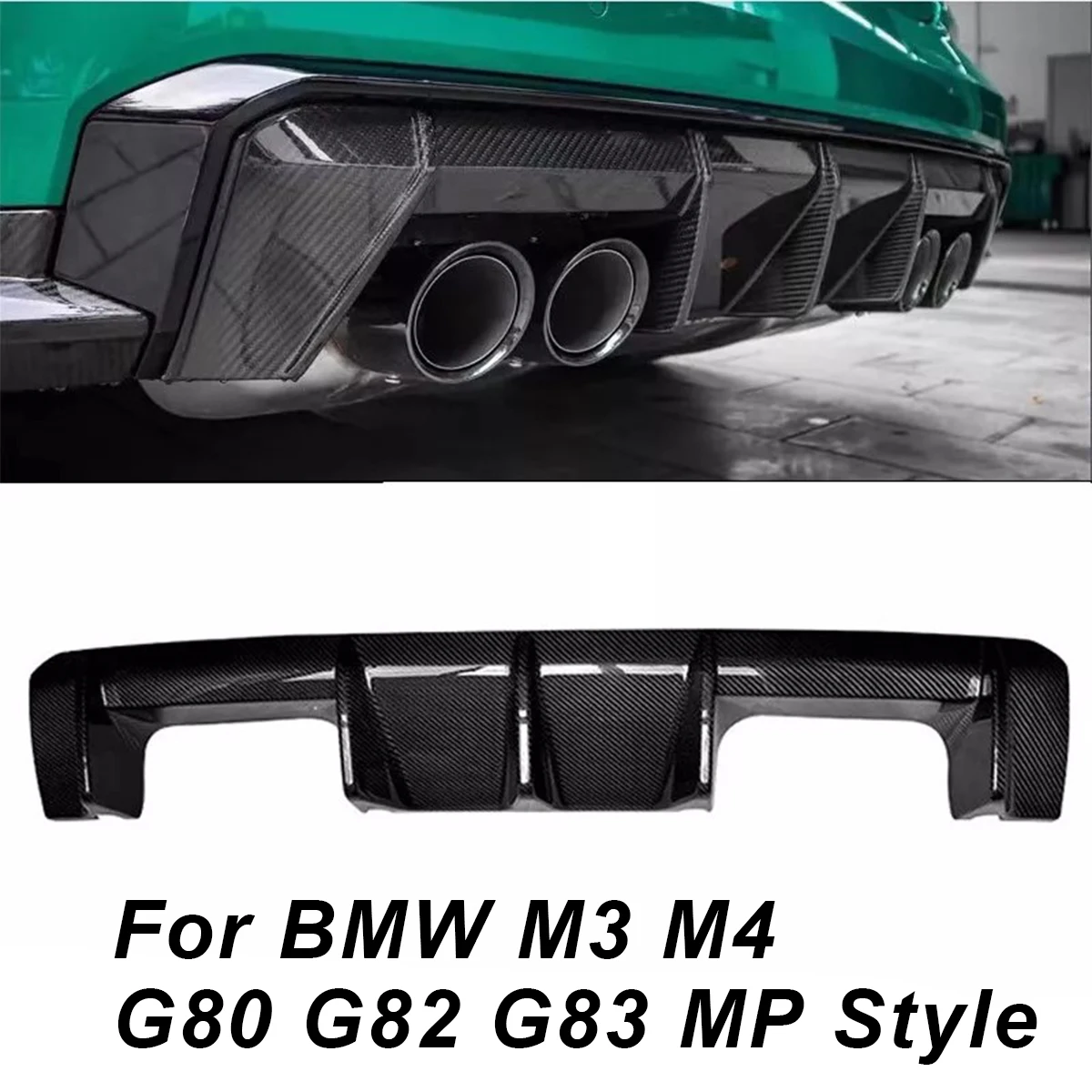 

Car Rear Bumper Lip Diffuser Spoiler For BMW G80 M3 G82 G83 M4 MP Style 2021 2022 2023 Carbon Fiber Rear Splitter Diffuser Guard