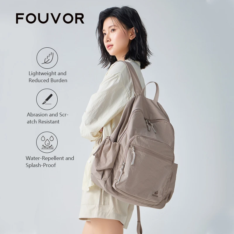 

Fouvor Women Lightweight Nylon Backpack Travel Large Capacity Daily Commute Bag 2026 NEW High School Student Schoolbag 3059-13