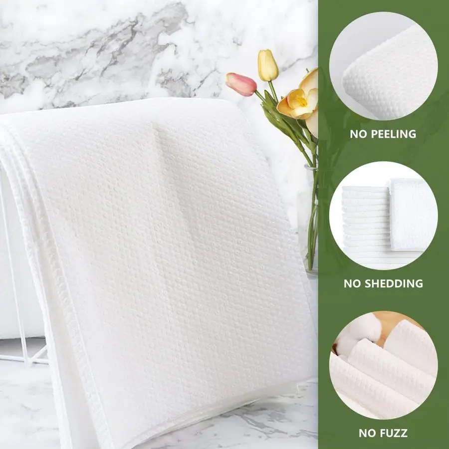 Toalhas de secagem de cabelo, 100 contagens super absorventes grandes de luxo, salão de beleza, spa, viagens de acampamento para cabelo, rosto, uso corporal 16 x 31,5