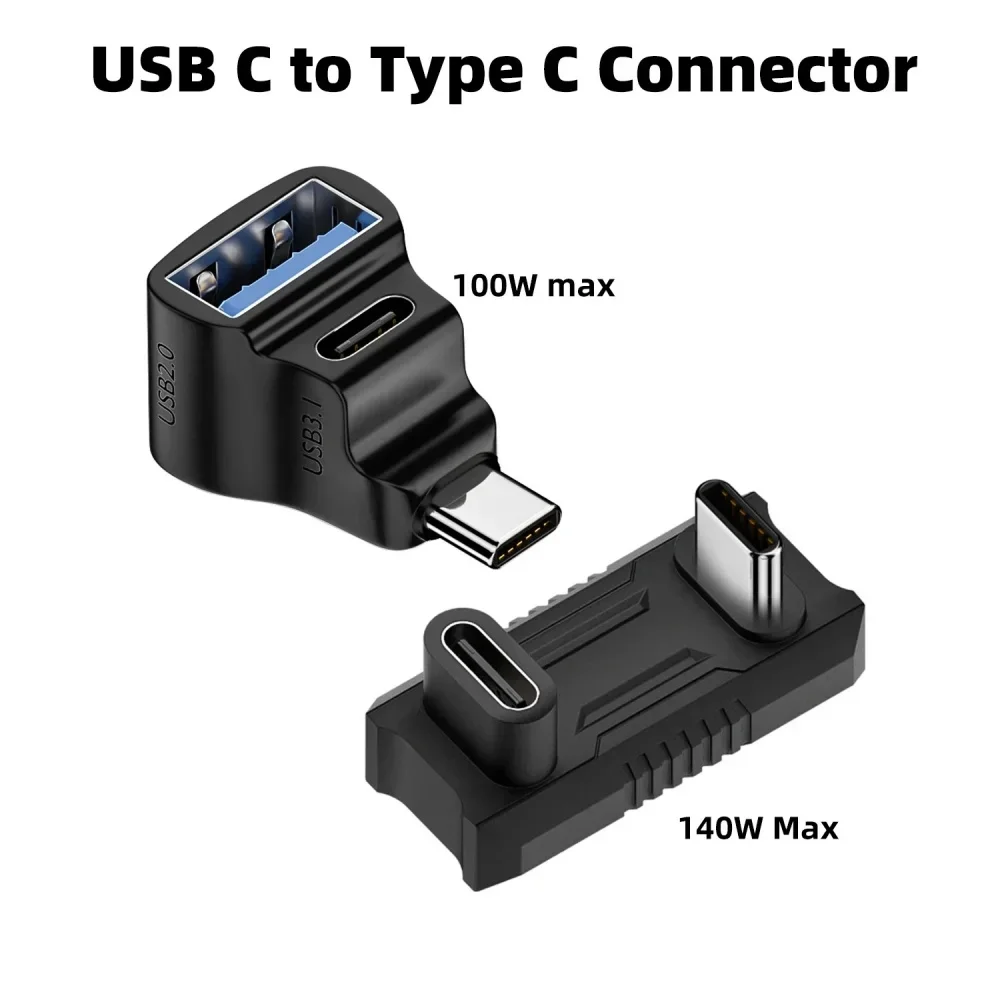 USB C OTG Adapter 180 Degree U Shaped USB Type C Charging Converter 20Gbps High Speed Data Transfer For Steam Deck/Phone/Laptop