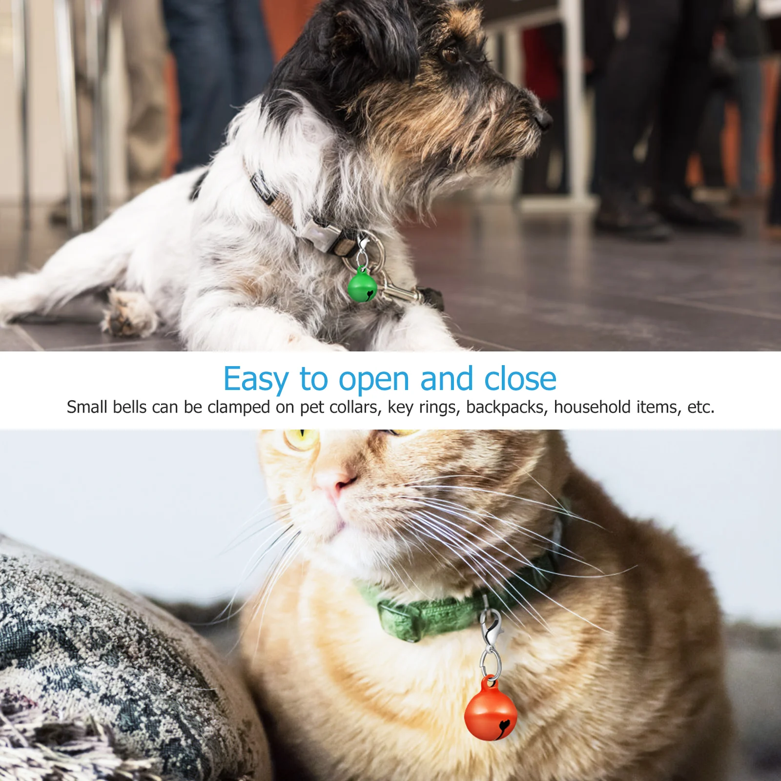 

20Pcs Cat Dog Multi-Function Collar Bells Decorative Hanging Bells Charming Sound Pet Collar Accessories Cat Supplies