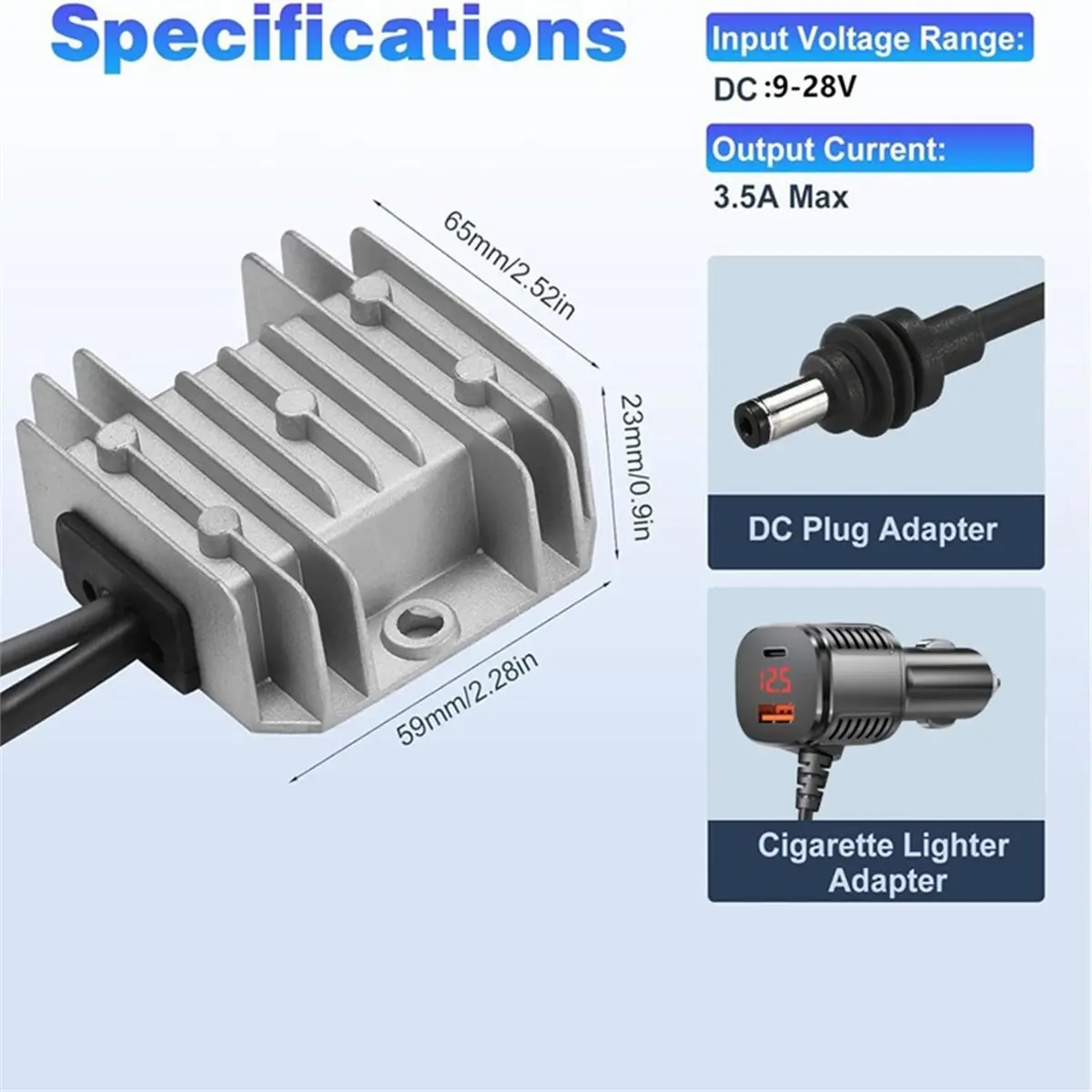 [AC18 Digital]/For Mini DC Step Up Converter,12/24V Step Up to 30V 3.5A Power Converter Waterproof Car Power for RV,Ships 2m