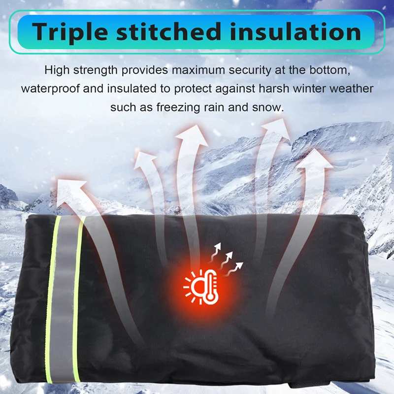 4 Uds. Cubiertas para grifos al aire libre para protección contra congelación de invierno 16X25CM cubierta aislante para babero de manguera más gruesa con tiras reflectantes