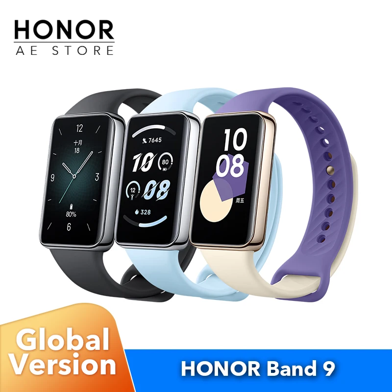 Global Version HONOR Band 9 1.57 Inches AMOLED 60Hz Display 14-Days Battery 96 Workout Modes All-day Monitor