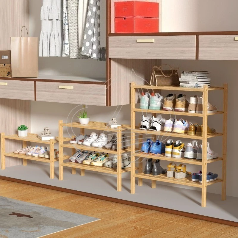 Space-saving Bamboo Shoe Rack Foldable Multi-layer Stackable Storage Shelf for Home Use