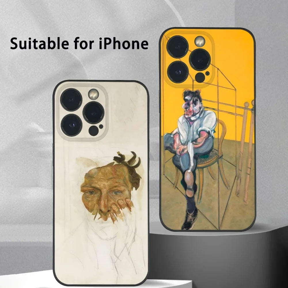 

Oil Art L-Lucian Freud Figure Phone Case For IPhone 15 14 13 12 11 Pro Xs Max Mini XR X 7 8 Plus Black Frosted Soft Shell Funda