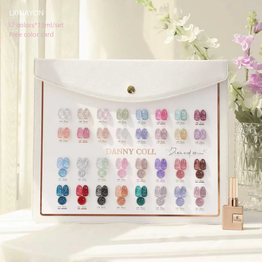 Jelly Gel Polish Set mit Farbkarte Transculent Gel Cat Eyes Gel Nagellack UV LED Gel Sirup Nagelgel Kit Nail Art 15 ml