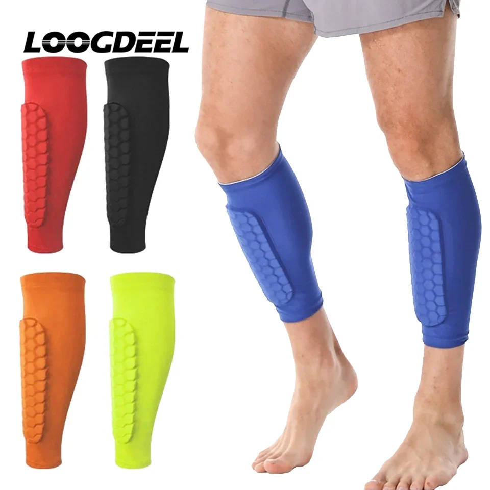 1Pcs Soccer Football Shin Guard Pads Honeycomb Running Leg Calf Protective Gear Shield Sleeves Outdoor Sports Leg Support Guard