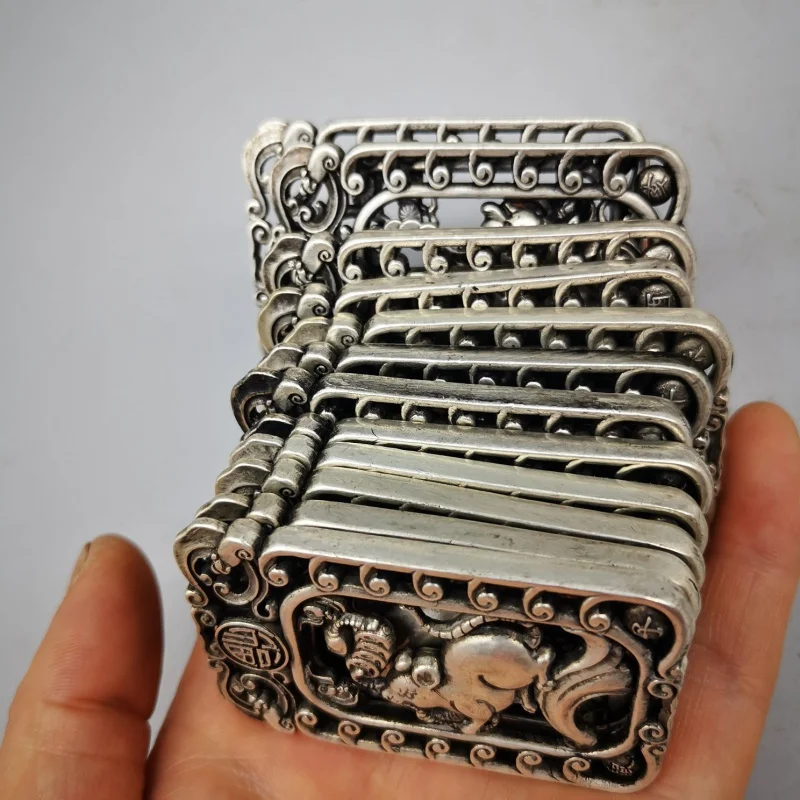Antique White Copper Hollow out Twelve Zodiac Brand Pendant Copper Waist Tag Pendant Wholesale image 4