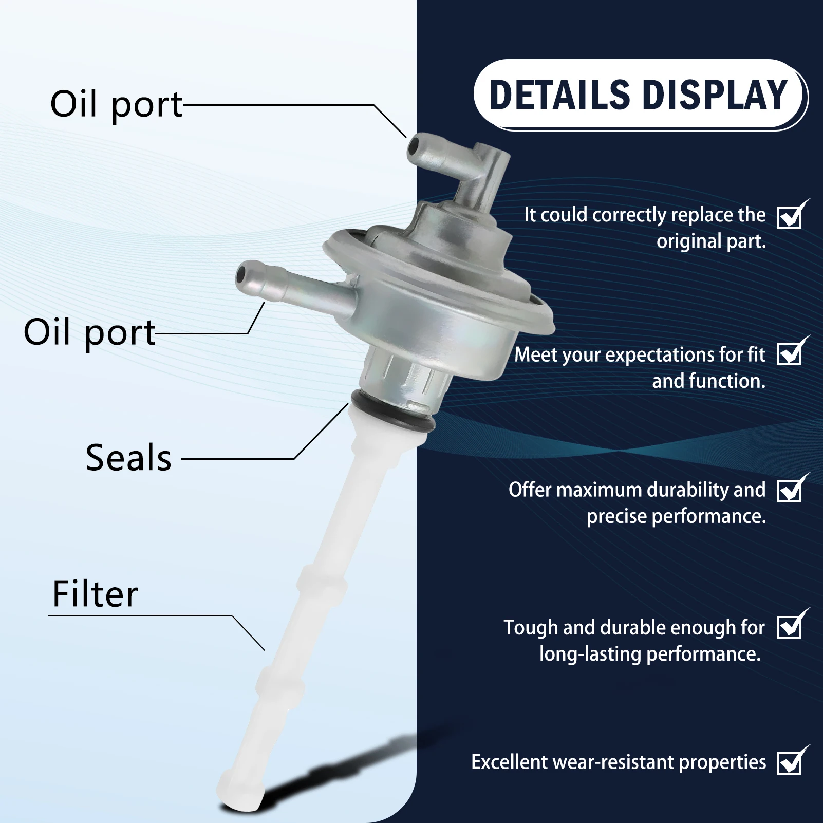 15 mm Fuel Tap Diameter with Filter for Aerox from 2004 Derbi Peugeot Trekker Speedfight Vivacity Elyseo Runner 50cc Fuel Tank