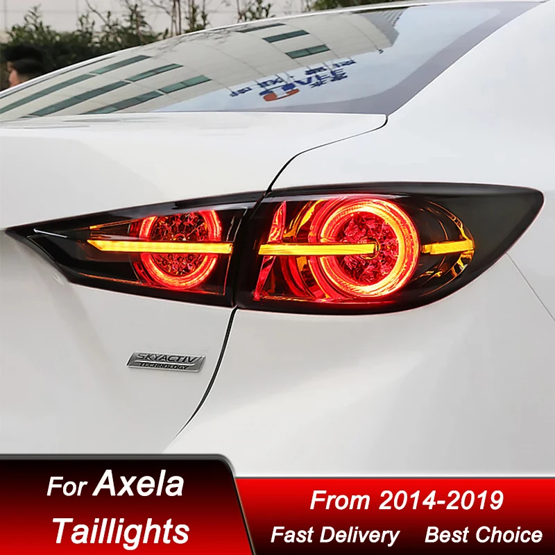 

Pop Car Styling Tail Lights For Mazda 3 Axela 2014-2019 New Style Full LED Tail Lamp Dynamic Turn Signal Light TailLamp Assembly