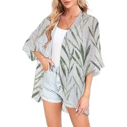 Kimono Chiffon Swimwear Women's Swimsuit Beach Dress Cover Ups Bikini Kimono Cardigan Shirts Tops Summer Beach Outing  For Women