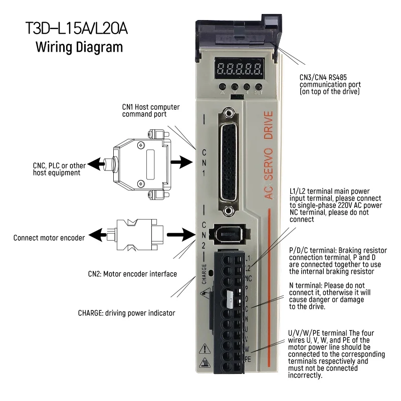 Kit Motor Servo 220V Torsi Tinggi dengan Kit Pengendali Driver Motor Kit Motor Stepper untuk Router CNC Mesin Ukiran Printer 3D