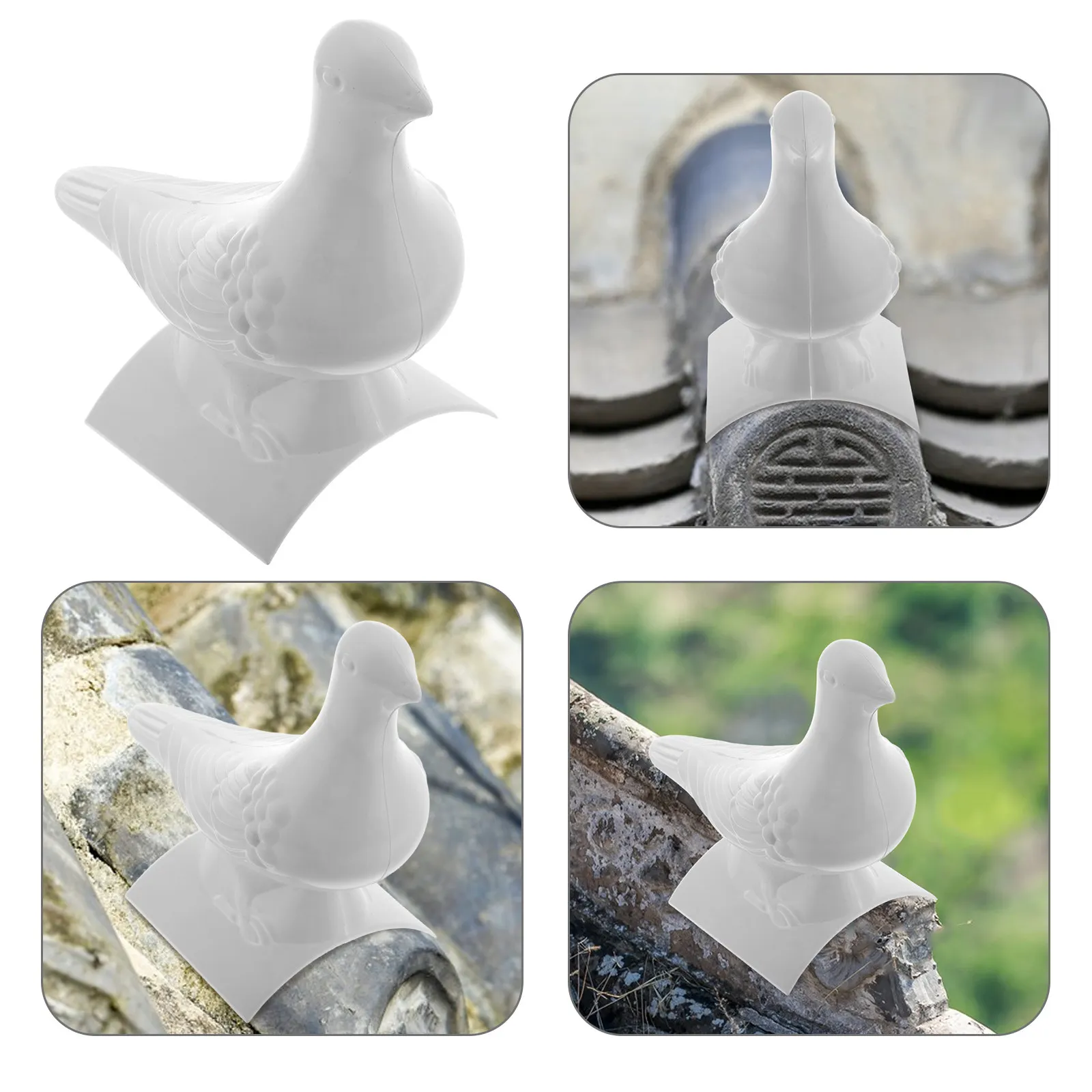 Traditional Chinese Style Plastic Pigeon Roof Ornament Lightweight Weatherproof Faux Dove Finial for Eaves Gable Roof Decoration