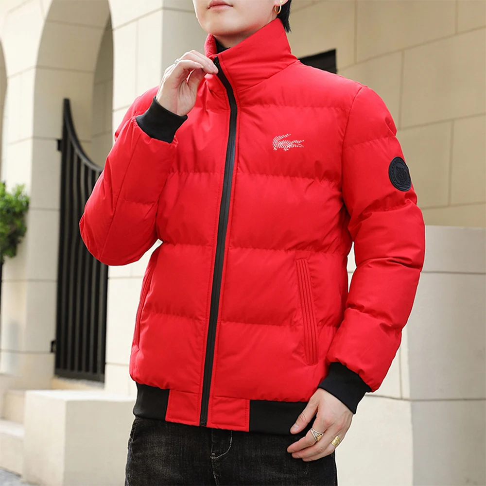 New 2024 Winter Thick Men Warm Zip Up Parka Jackets Casual Men\'s Outwear Coats Male Windbreak Cotton Padded Down Zipper Jacket