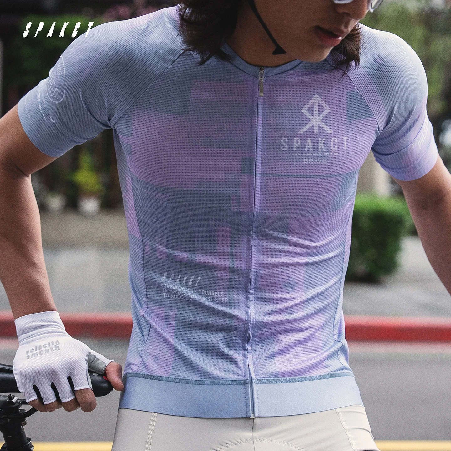 Spakct Phantom Series Men Cycling Jersey Short Sleeve  New UV Sun Protection Breathable Quick Dry Road Mountain Bike Riding  Top