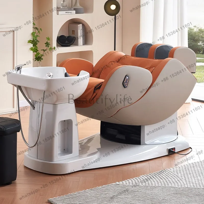 02Intelligent electric massage flush bed multi-function rotating and reclining integrated shampoo bed
