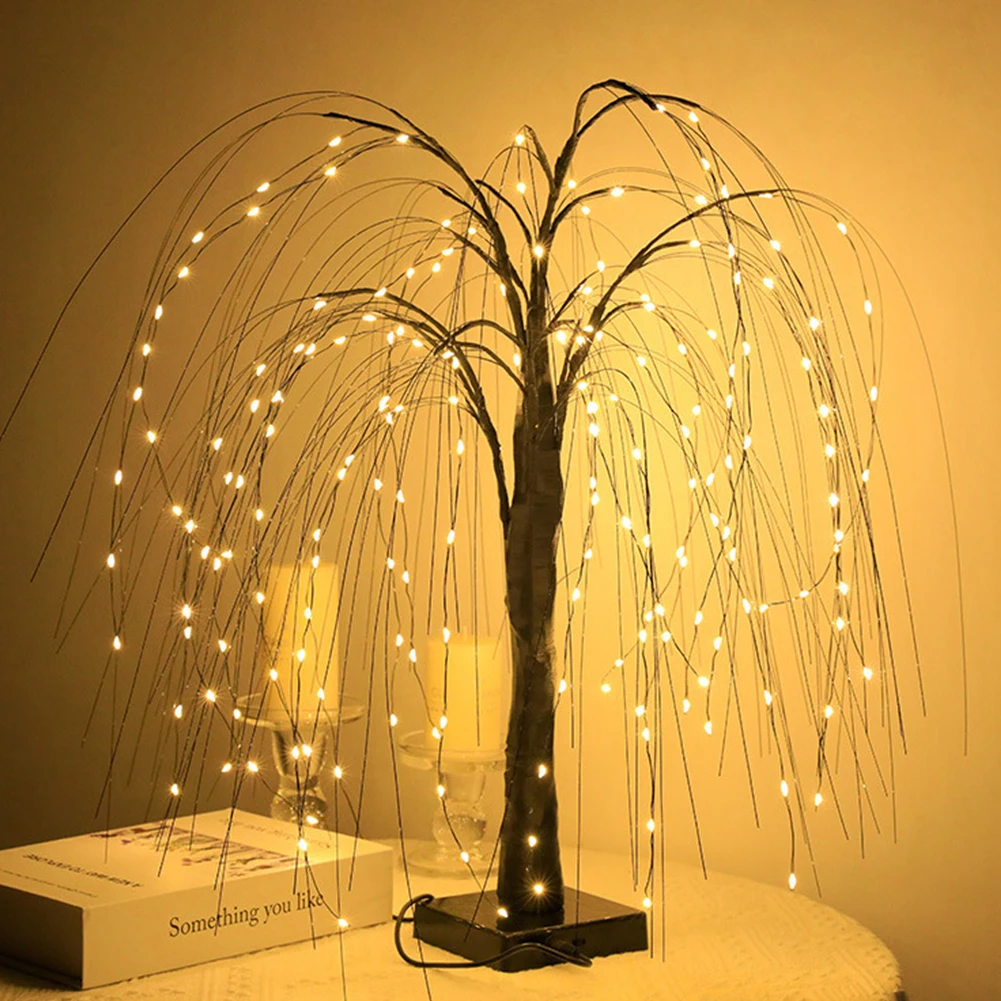 LED Willow Night Light Gypsophila Colorful Tree Table Lamp For Home Bedroom Wedding Christmas Indoor Decor Night Light