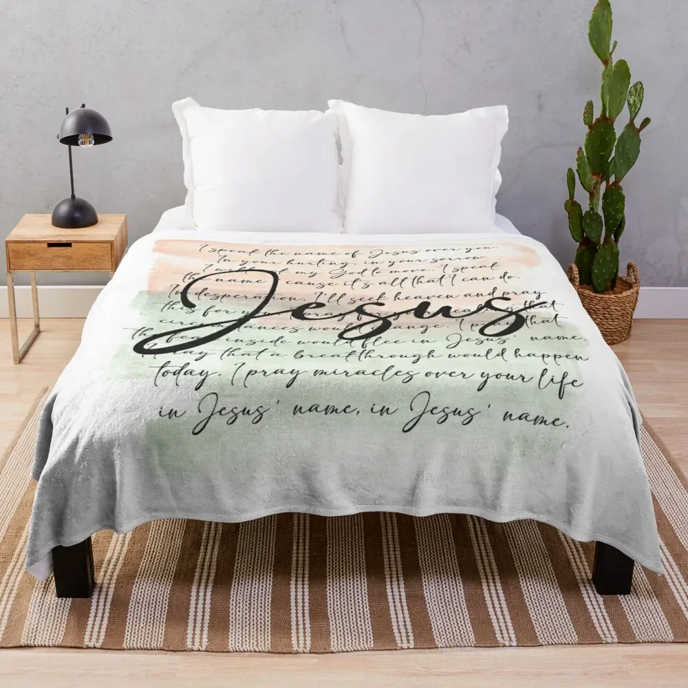 Speak the Name of Jesus Over You Prayer Throw Blanket Elegant Warm Throw Blanket for Hotel Home
