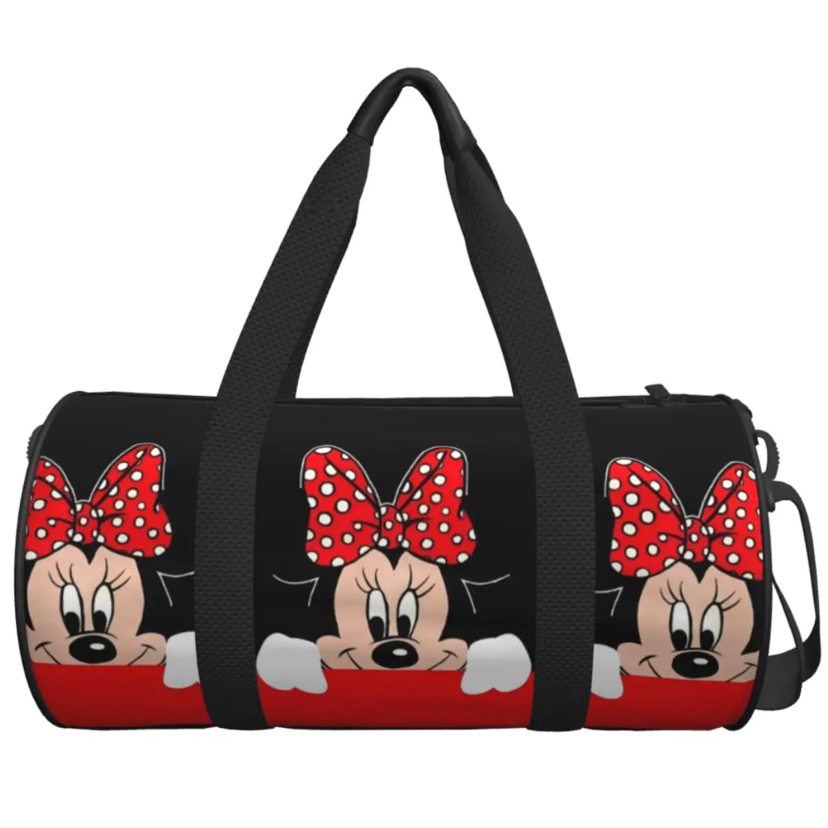 Minnie Mouse Face Travel Bag Large Capacity Sport Bags Portable Men Pattern Gym Bag Luggage Cute Fitness Bag