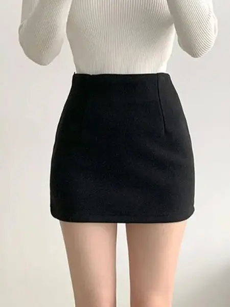 

Bla A-Line Skirt Women Winter Anti-Light High Waist Bodycon ort Skirt Pants Petite Slim One-Step f Skirt