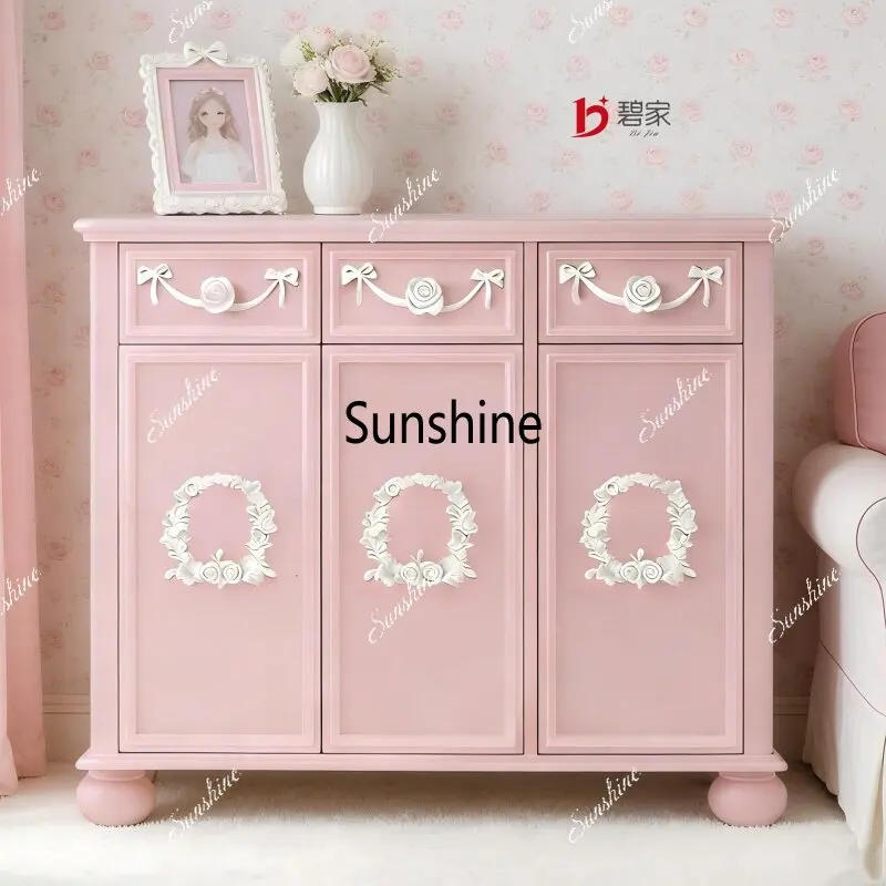 

French carved dining side cabinet, entrance, living room, bedroom, multi-functional storage and storage