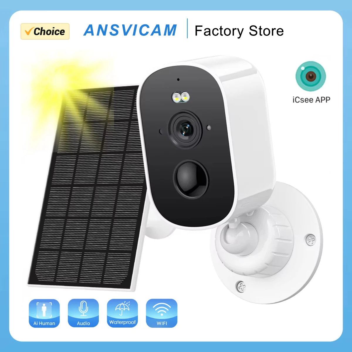 Outdoor Wireless Solar Wifi Camera 1080P Full HD PIR Infrared Body Sensing Low Power Security Surveillance CCTV Camera