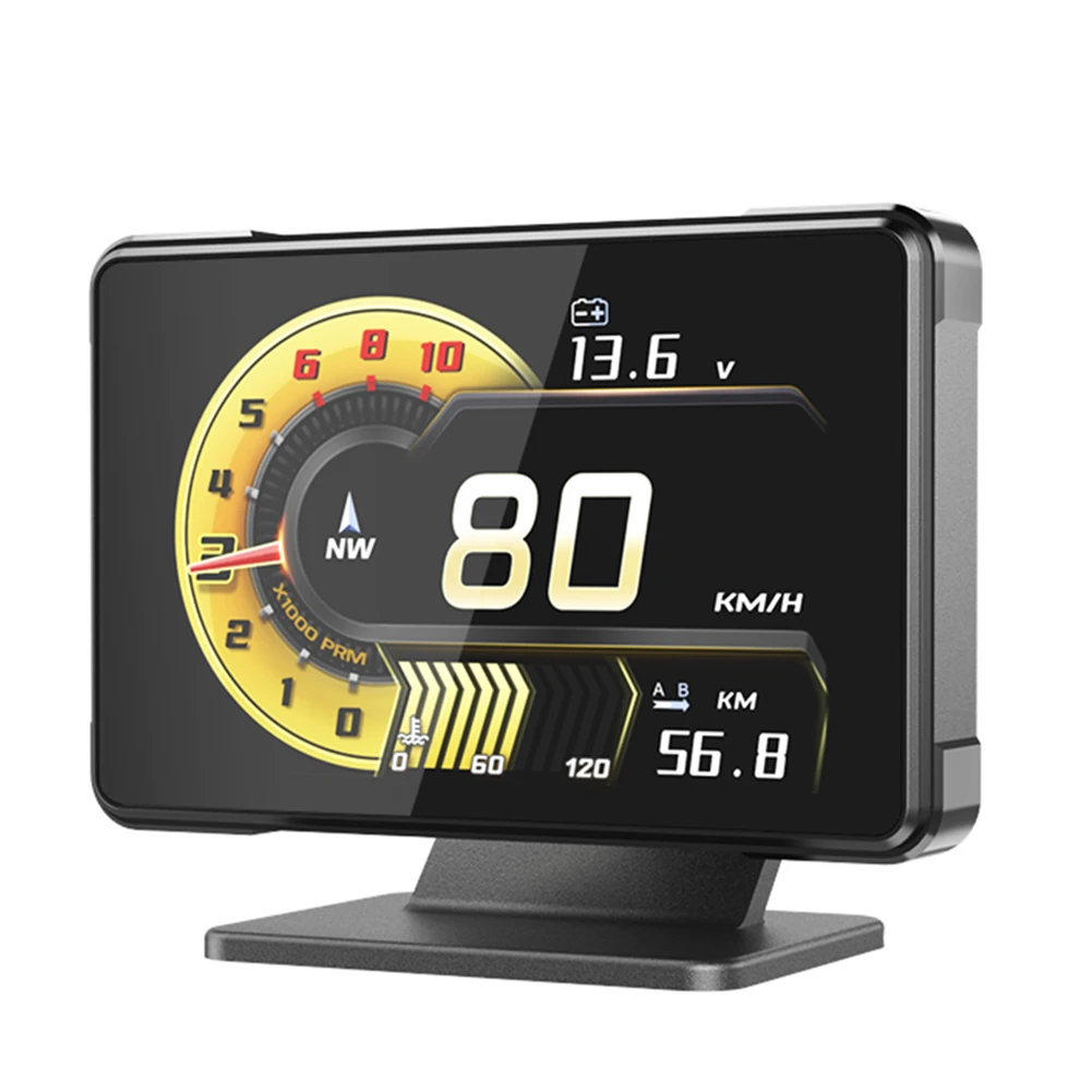 for gps Supported for obd HUD Display for Fuel Cars 2008 Up with Voltage RPM Speed Turbo Oil Temperature Visualization on
