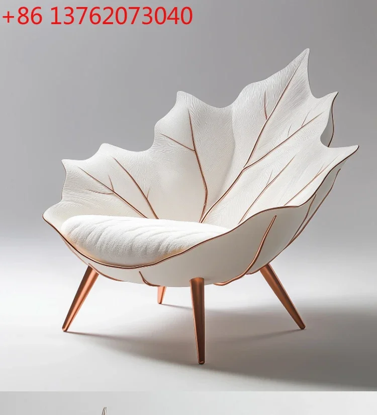 

Modern minimalist designer creative art FRP maple leaf shape single sofa chair