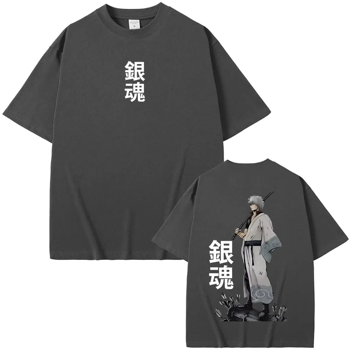 Anime Gintama Sakata Gintoki Merch T Shirts Summer Men Women Casual Oversized T-shirt Tops Men's Funny Cartoon Manga Streetwear