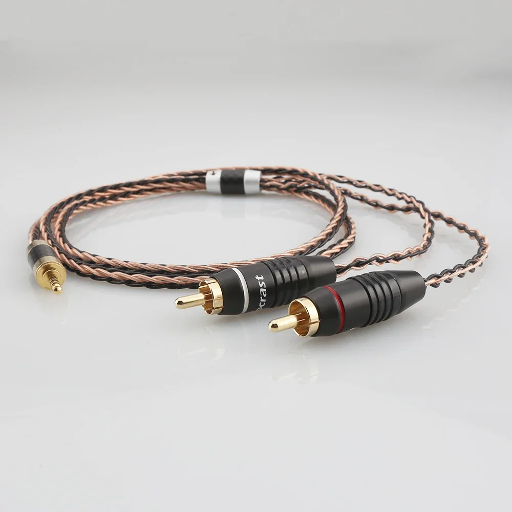 Cable HiFi con TRRS macho equilibrado de 2,5 mm a 2 RCA macho para Astell&Kern AK100II, AK120II, AK240, AK380, AK320, DP-X1A, FIIO X5III