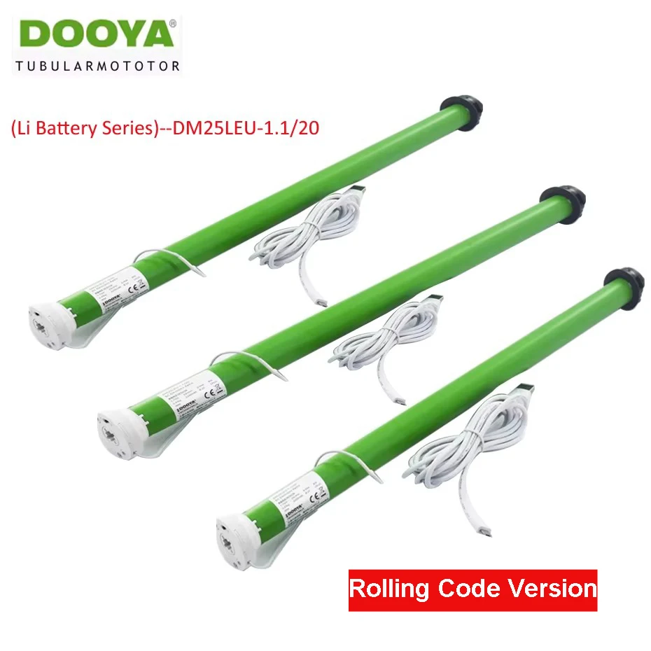 

3pcs DOOYA DM25LEU Tubular Motor Built-in Li Battery Motor for Rolling / Sunshine Blinds, RF433 Emitter Control,for 38mm Tube